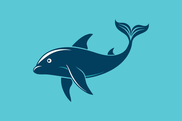 Whale fish silhouette vector illustration