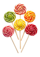 Colorful lollipop isolated on transparent background