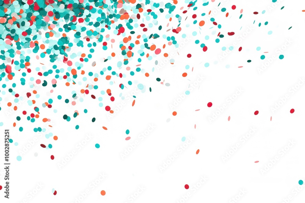 Poster confetti on isolated white. texture with geometric elements. colorful abstract background. pattern f
