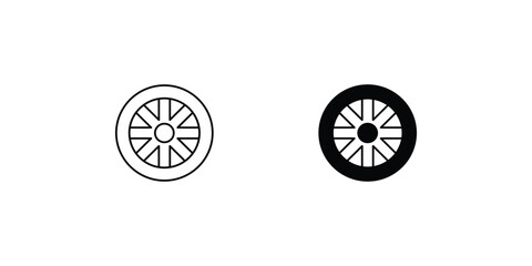 wheel set icon with white background vector stock illustration