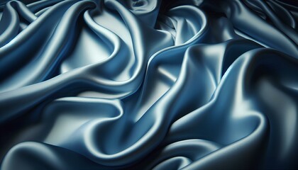 Fototapeta premium Blue satin - fabric.