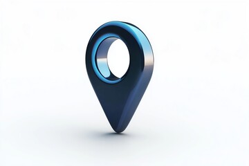 3D blue location pin symbol, representing navigation, geolocation, and digital mapping technology for finding destinations and pinpointing positions on a map, Generative AI