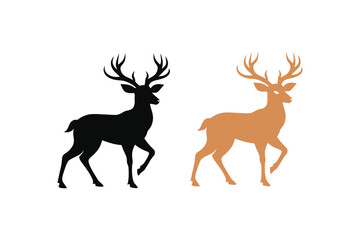 Set of deer vector illustration