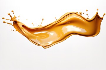 A splash of orange, yellow clear liquid. 3d illustration, 3d rendering.