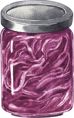 pickled purple cabbage, hand-drawn watercolor.painting illustration