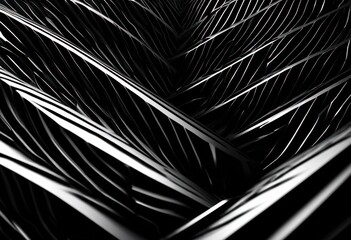 Obraz premium elegant abstract black texture featuring intricate patterns playful shadows stunning visual impact, design, depth, surface, art, minimal, shape, form, curve