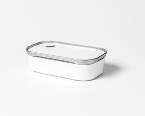 food tin Can with blank white label isolated on white, Tin can, fish or pet food mockup with pull ring, open key, Aluminium preserve canister. 3d illustration, 3d rendering