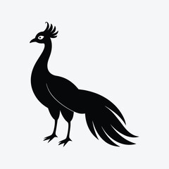 Peacock silhouette vector 