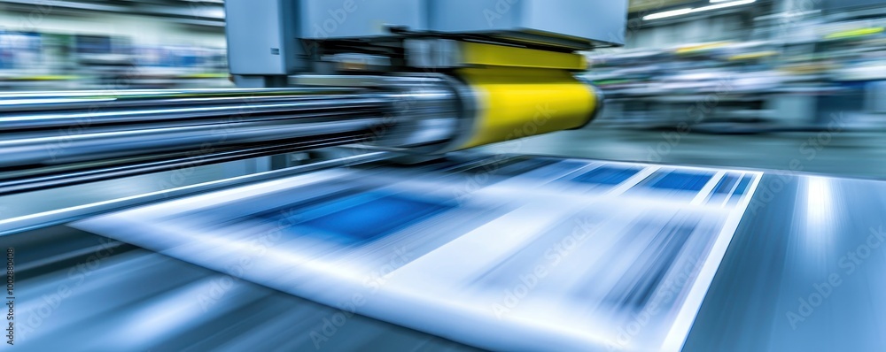Poster high-speed printing machine in action