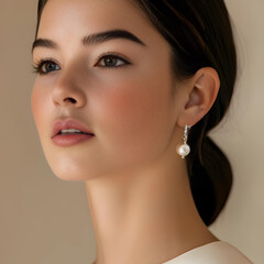 아름다운 여자 클로즈업 화장품 쥬얼리 광고