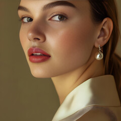 아름다운 여자 클로즈업 화장품 광고