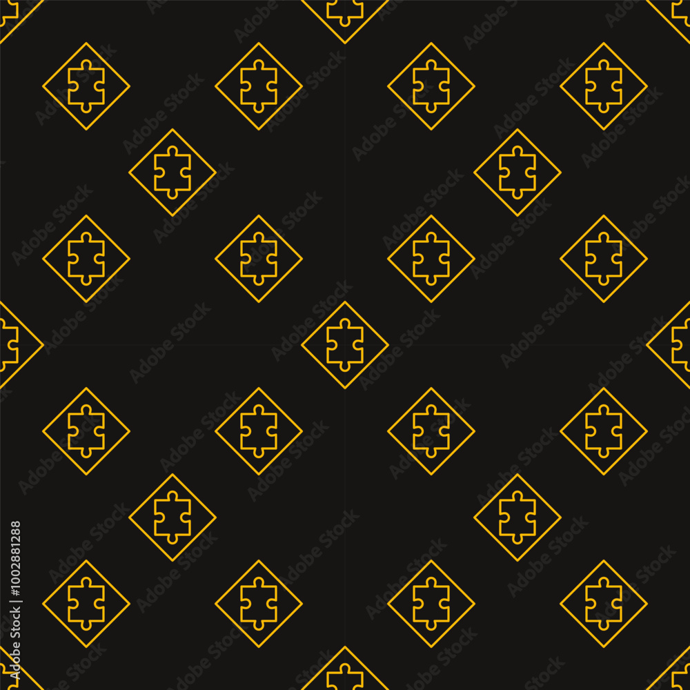 Poster jigsaw puzzle pieces minimal vector linear seamless pattern