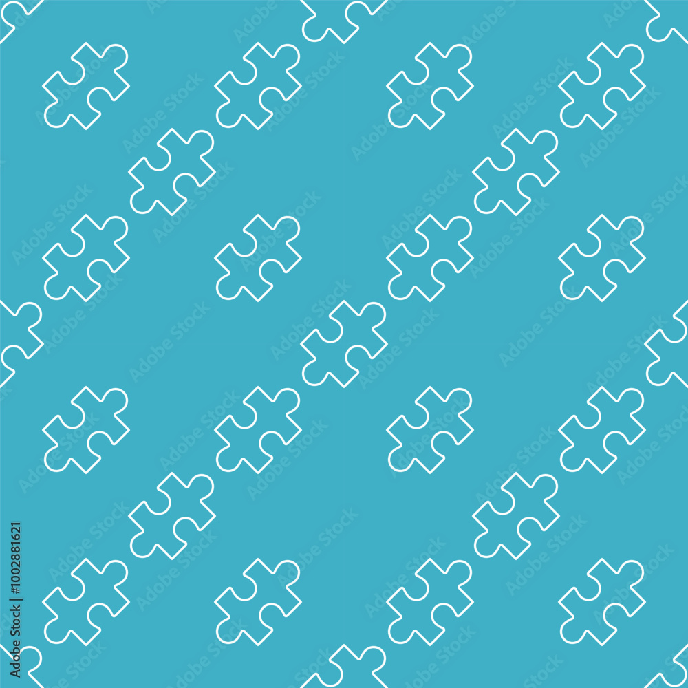 Poster jigsaw puzzle element vector minimal seamless pattern in outline style