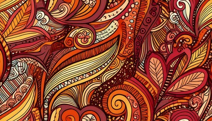 Seamless Pattern Featuring Abstract Doodle Designs






