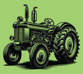 Tractor silhouette vector illustrations