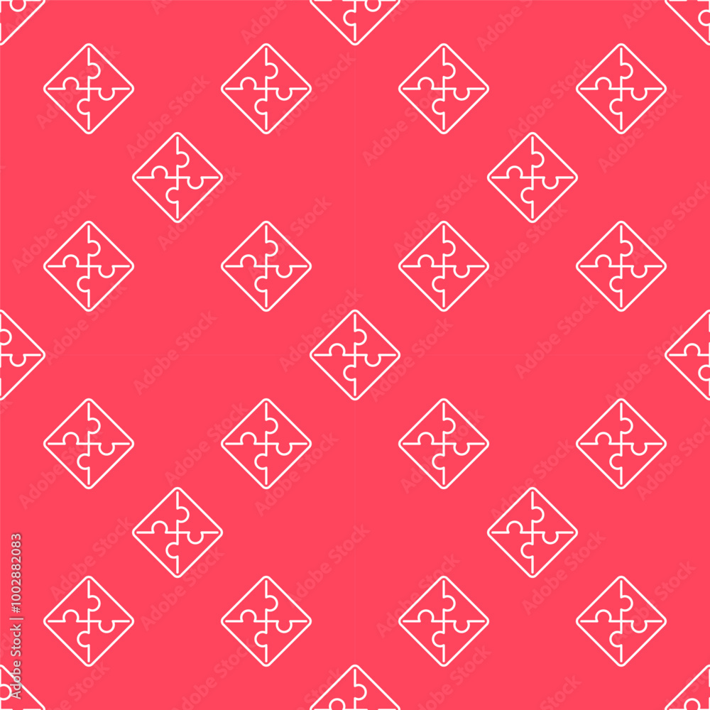 Aufkleber jigsaw puzzle simple vector outline seamless pattern