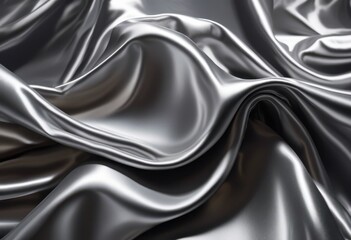 Fototapeta premium elegant draped shimmering silver fabric glossy polished surface displaying smooth texture reflective shine, light, design, pattern, bright, chic, luxury, modern