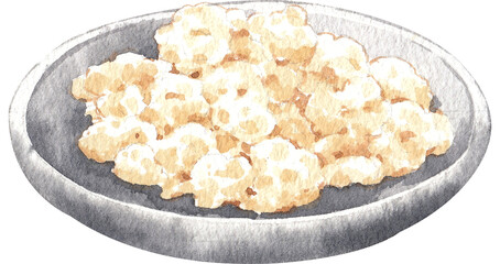 job's tears, hand-drawn watercolor.painting illustration