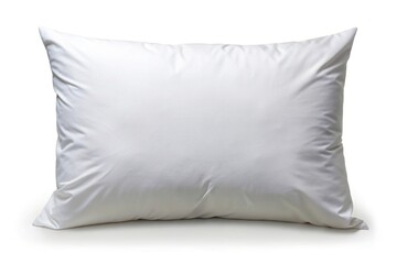 A white pillow in fresh pillowcase isolated on white background aerial view