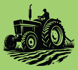 Tractor silhouette vector illustrations