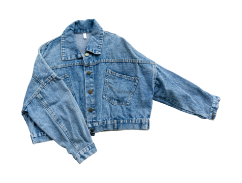 Jean shirt isolated on transparent background, PNG File