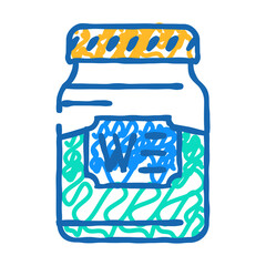 bottle jar wasabi doodle icon sketch vector. bottle jar wasabi sign. isolated symbol illustration