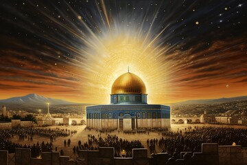 Obraz premium Al-Aqsa Mosque, Dome of the Rock