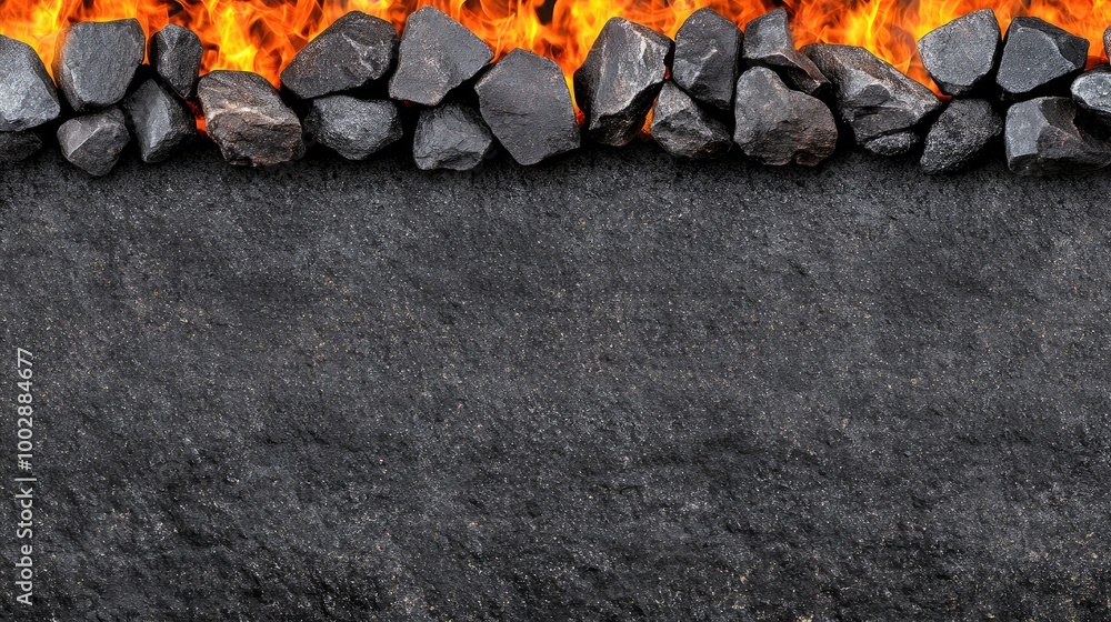 Poster intense flames and glowing coals create a mesmerizing display of heat and energy in a darkened backd