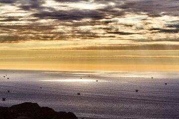 Obraz premium majestic sunset at Cablo Blanco, from el Alto. Piura Peru