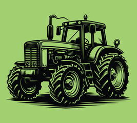 Tractor silhouette vector illustrations