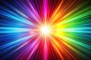 Abstract aerial background with rainbow burst of light