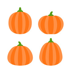 A set of illustrations of pumpkins, the representative orange autumn vegetable.