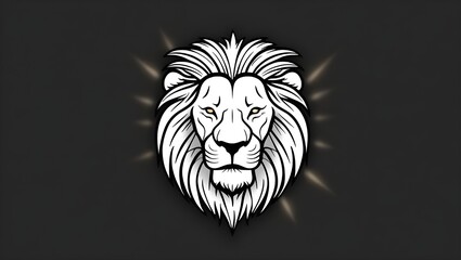 Obraz premium lion head on black background illustration
