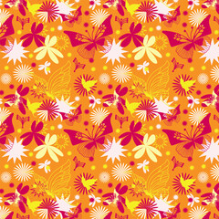 Blooming Garden seamless vector pattern