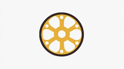 Fototapeta premium A simple movie icon, like a film reel, isolated on a white background. This is a vector illustration, so it can be resized without losing quality.