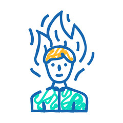 burning man after wasabi doodle icon sketch vector. burning man after wasabi sign. isolated symbol illustration