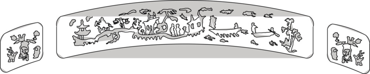 Vector sketch illustration silhouette traditional ethnic vintage classic carving ornament design