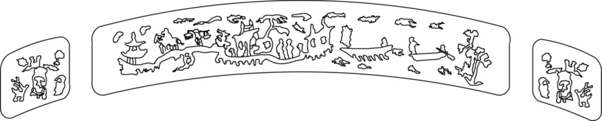 Vector sketch illustration silhouette traditional ethnic vintage classic carving ornament design