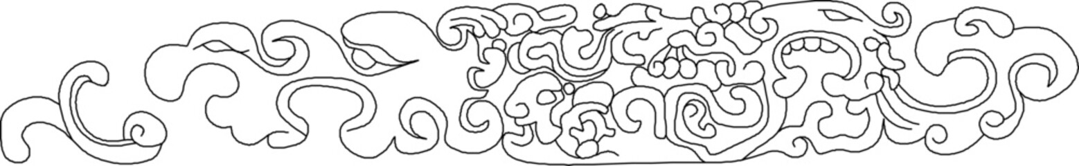 Vector sketch illustration silhouette traditional ethnic vintage classic carving ornament design