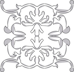 Vector sketch illustration silhouette design ornate ornament profile classic vintage ethnic european traditional 