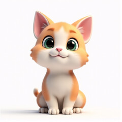 Obraz premium a cat that is sitting on a white background