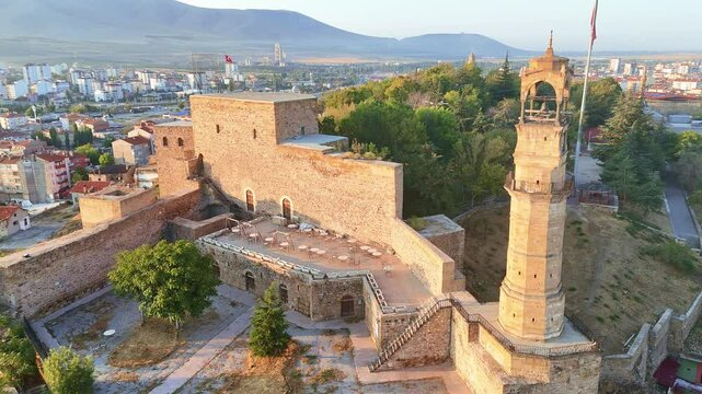 Niğde Castle, locally known as Niğde Kalesi, lies on a hill in the center of the city of the same name, in the province of Niğde in Turkey.