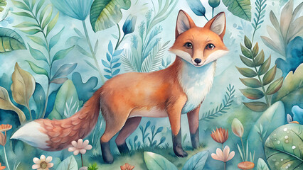 seamless fox pattern
