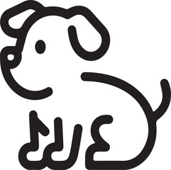 A minimalist, cute dog silhouette in a clean vector style. 