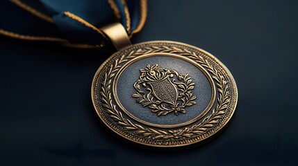 Realistic Medal with Ribbon Intricate Craftsmanship
