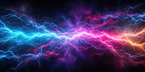 Abstract background crackling with electrifying energy Neon smoke Aerial