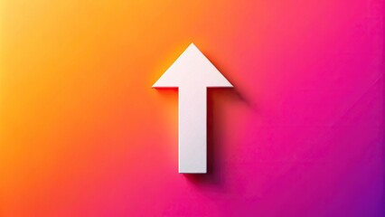 Abstract background featuring a white arrow on pink and orange gradient
