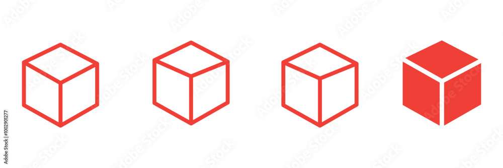Poster cube vector icon set. black cube icons. simple template virtual reality flat design pictogram for in