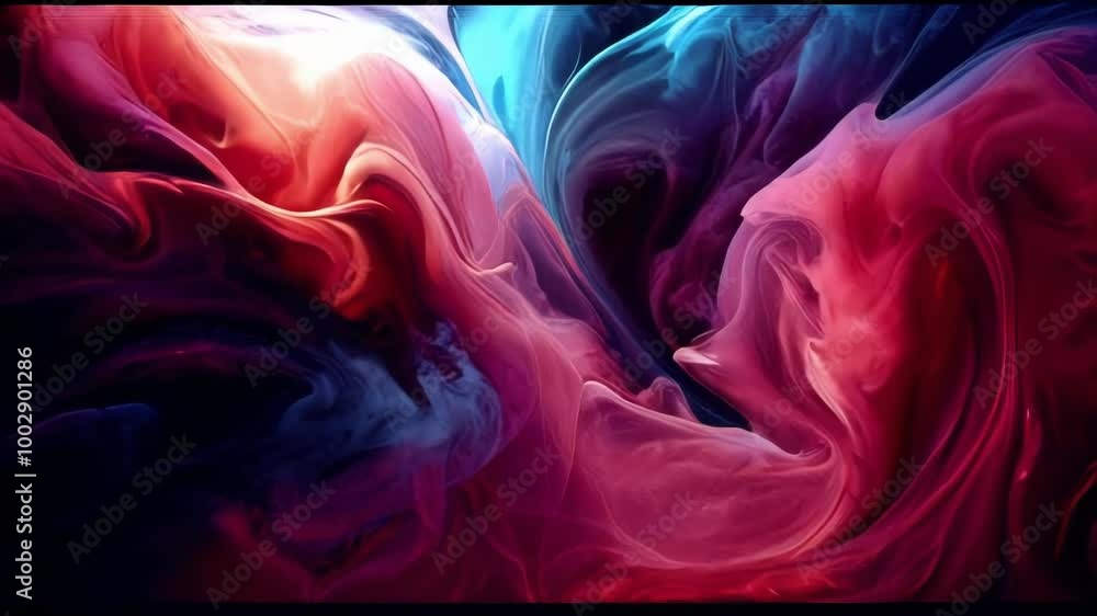 Poster abstract animation of colorful smoke swirling and flowing.. ai generation