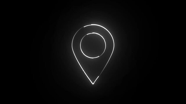 GPS icon only white color saber big animetion black background.
